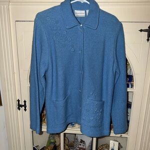 Alfred Dunner Blue Boiled wool  Teddy Jacket LP